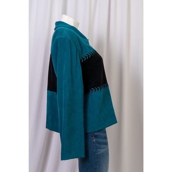 90s Western Cowgirl Core Accent Jacket W Shoulder Pads Sz 16 - Picture 2 of 5